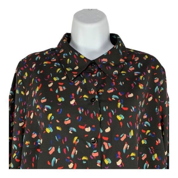 Cabi Womens Multicolor Abstract Print Button-Up Blouse Size Medium - Picture 2 of 6
